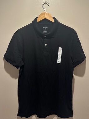 Goodfellow & Co Black Short-Sleeve Polo